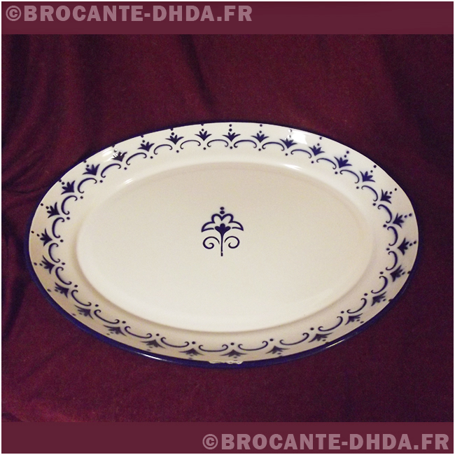 Grand plateau ovale en tôle peinte, style Napoléon III