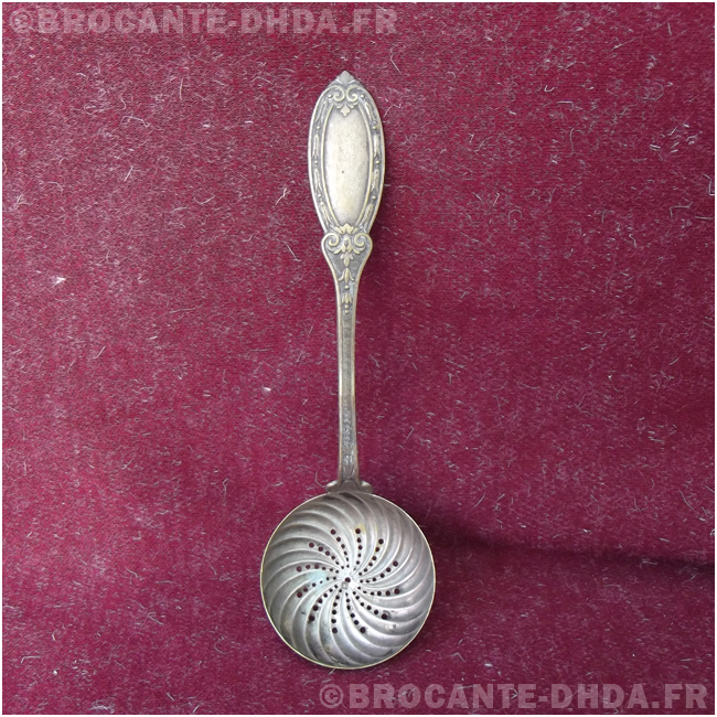 Lot De 5 Cuillères Saupoudreuses Vintage Argentées - Motif Floral - 1920-1949