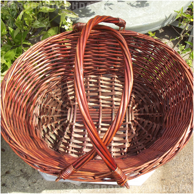 Panier De Jardin Avec Anse – Fait Main – Très Bon état – 42x30x30 Cm