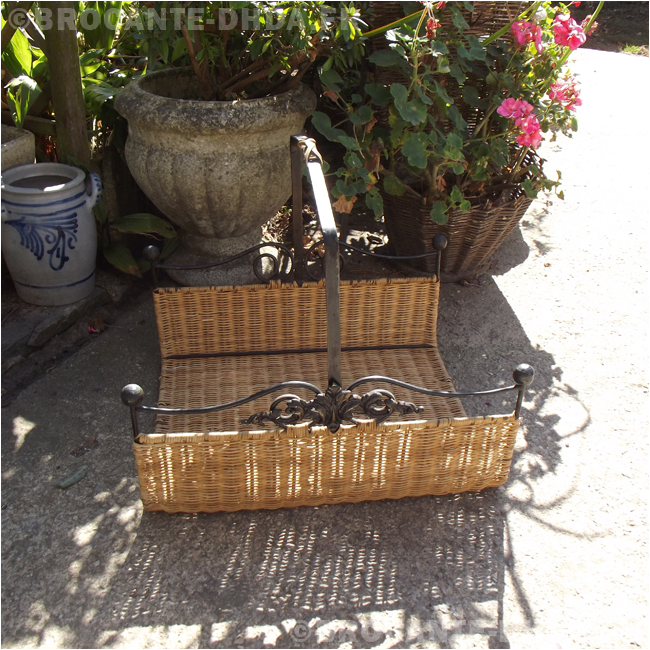 Table basse osier et fer forgé - Les Belles de Marie