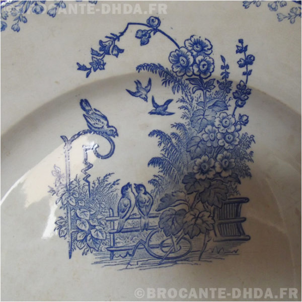 Plat De Service Faïencerie Pexonne - Motif Fleurs De Champs - Terre De Fer - France