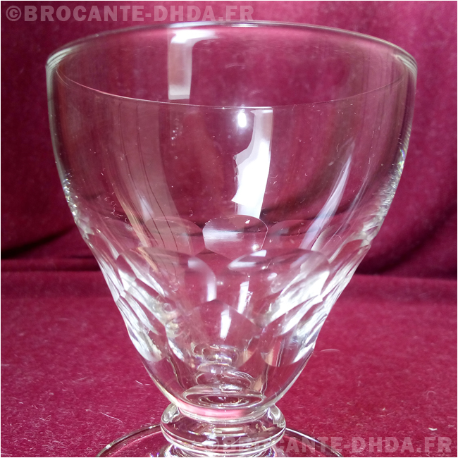 Ancien Verre Sur Pied XVIII S Verre Soufflé Et Taillé H 14