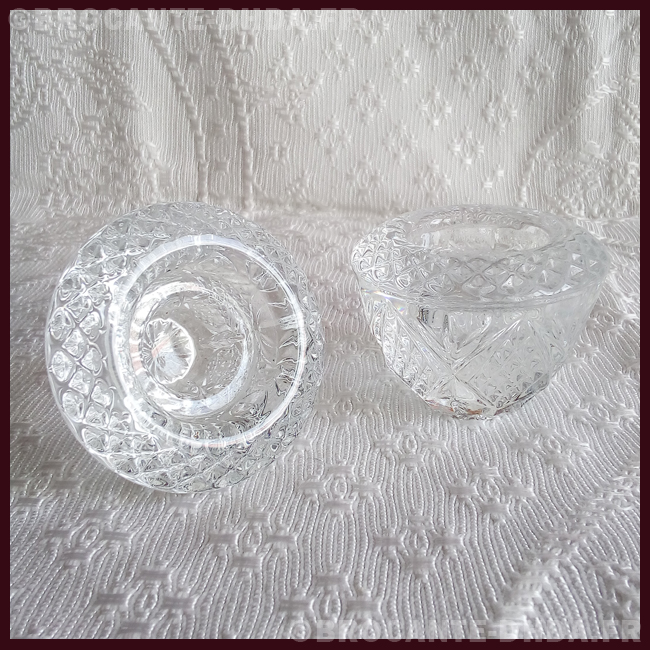 Lot de 2 bougeoirs en cristal à 5 branches en argent - Hauteur