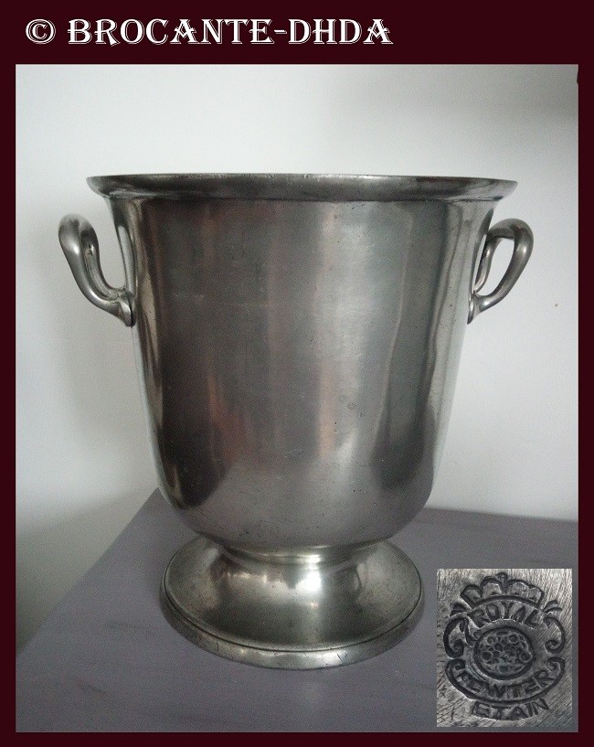 Seau à champagne So High Etain Poli sur pied Blanc OA1710