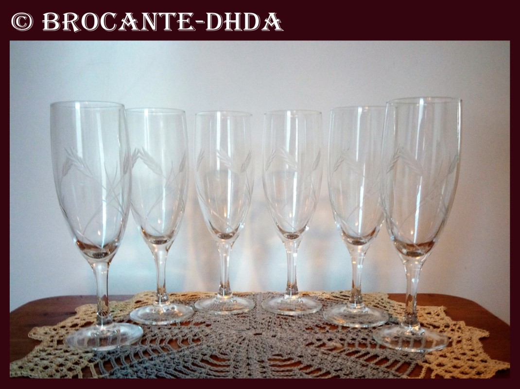 Suite de 6 flûtes Epi D'Hier & D'Aujourd'hui