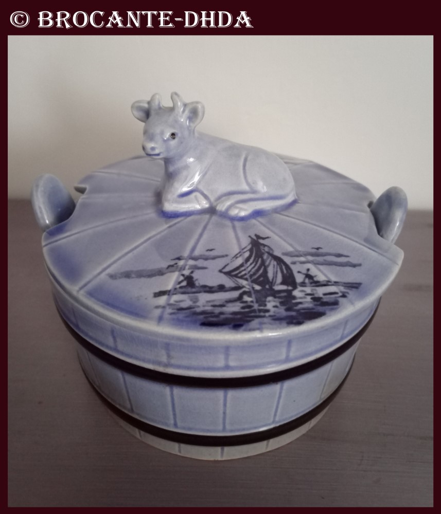 Beurrier ancien en terre cuite - La Remeublerie