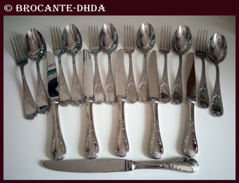 Ménagère 18 pièces inox 18/10 - Quartz Bleu Marin - Guy Degrenne